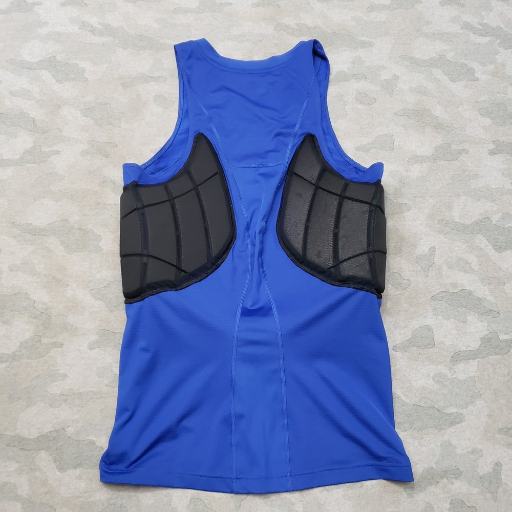 Nike Pro Tank Shirt Men Small Blue Padded Football Compression Sleeveless - Picture 9 of 12